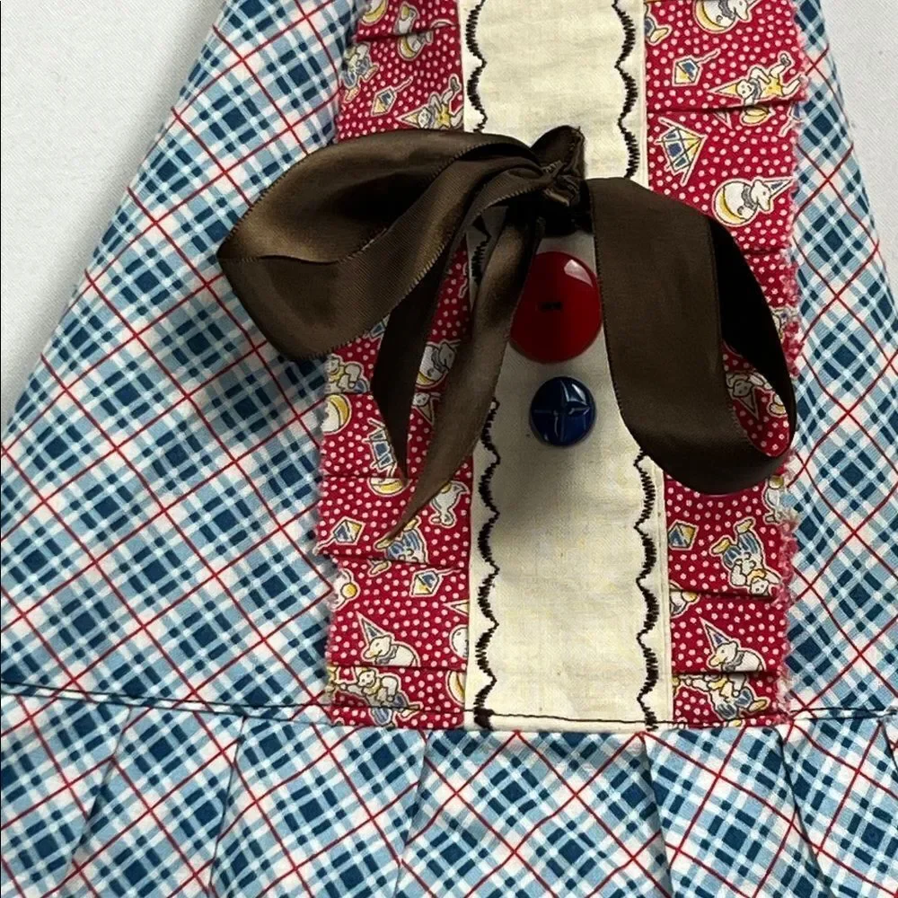 Ollie and Maggie sweet home dress halter blue and red plaid size 3
